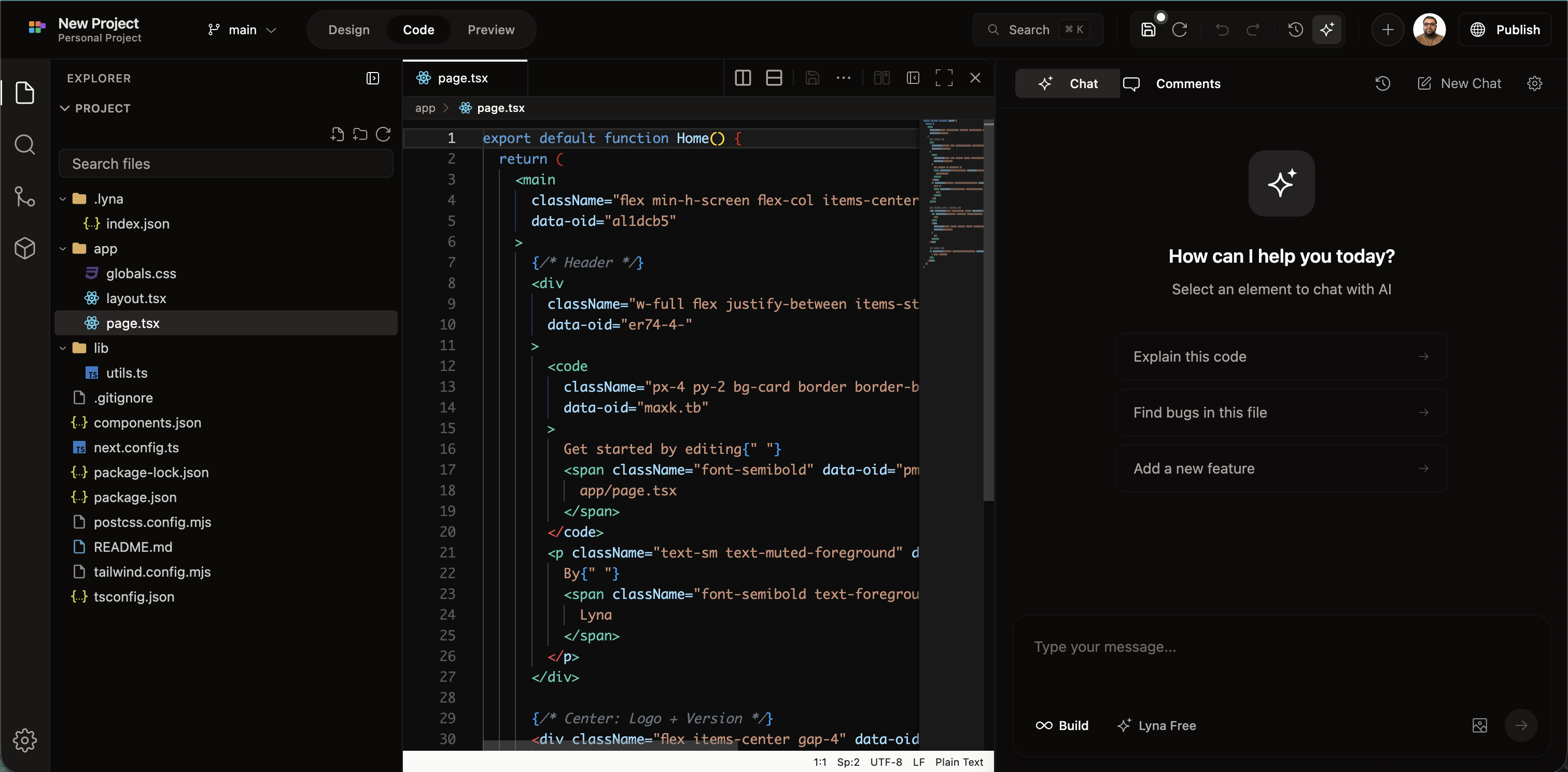 Lyna Editor Screenshot